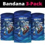 Personalized Cape Verde Football Neck Gaiter Blue Shark Mascot Cabo Verdean - Gradient Art