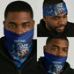 Personalized Cape Verde Football Neck Gaiter Blue Shark Mascot Cabo Verdean - Gradient Art