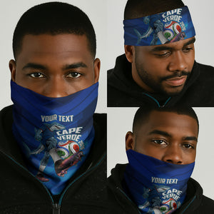 Personalized Cape Verde Football Neck Gaiter Blue Shark Mascot Cabo Verdean - Gradient Art
