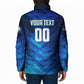Personalized Cape Verde Football Padded Jacket Blue Shark Mascot Cabo Verdean - Gradient Art