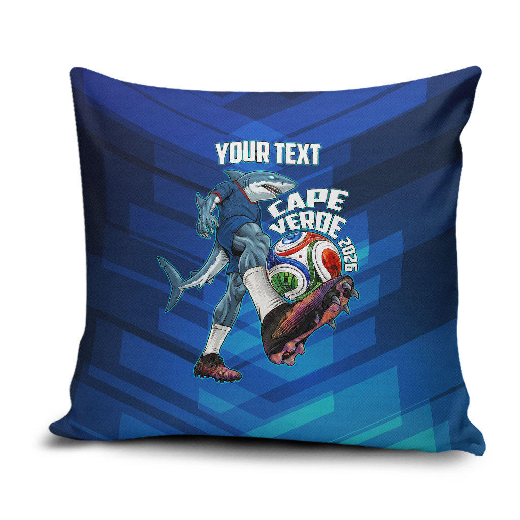 Personalized Cape Verde Football Pillow Cover Blue Shark Mascot Cabo Verdean - Gradient Art