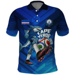 Personalized Cape Verde Football Polo Shirt Blue Shark Mascot Cabo Verdean - Gradient Art