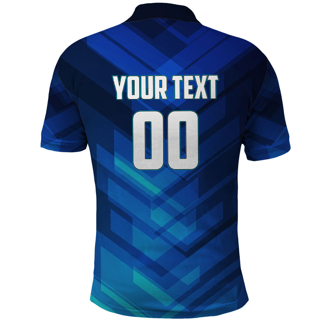 Personalized Cape Verde Football Polo Shirt Blue Shark Mascot Cabo Verdean - Gradient Art