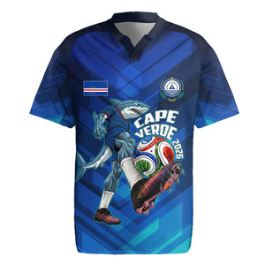 Personalized Cape Verde Football Rugby Jersey Blue Shark Mascot Cabo Verdean - Gradient Art