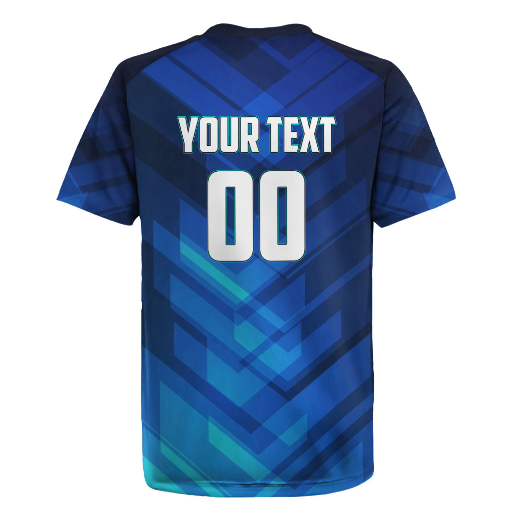 Personalized Cape Verde Football Rugby Jersey Blue Shark Mascot Cabo Verdean - Gradient Art