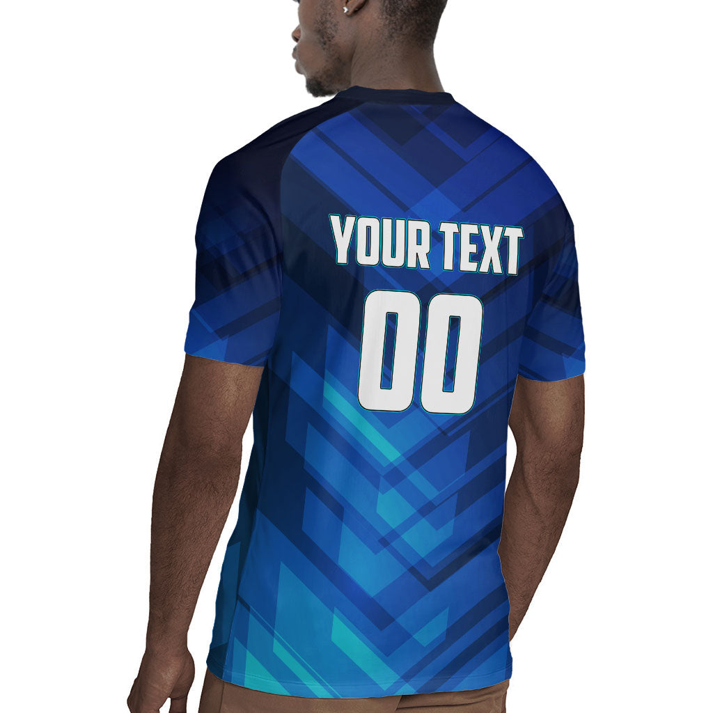Personalized Cape Verde Football Rugby Jersey Blue Shark Mascot Cabo Verdean - Gradient Art