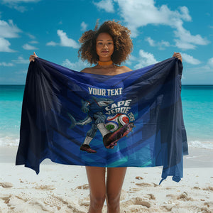 Personalized Cape Verde Football Sarong Blue Shark Mascot Cabo Verdean - Gradient Art