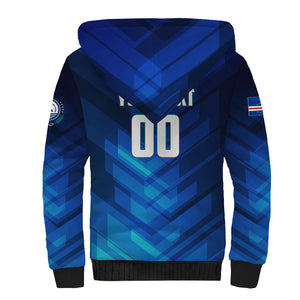 Personalized Cape Verde Football Sherpa Hoodie Blue Shark Mascot Cabo Verdean - Gradient Art