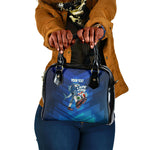 Personalized Cape Verde Football Shoulder Handbag Blue Shark Mascot Cabo Verdean - Gradient Art