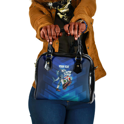 Personalized Cape Verde Football Shoulder Handbag Blue Shark Mascot Cabo Verdean - Gradient Art