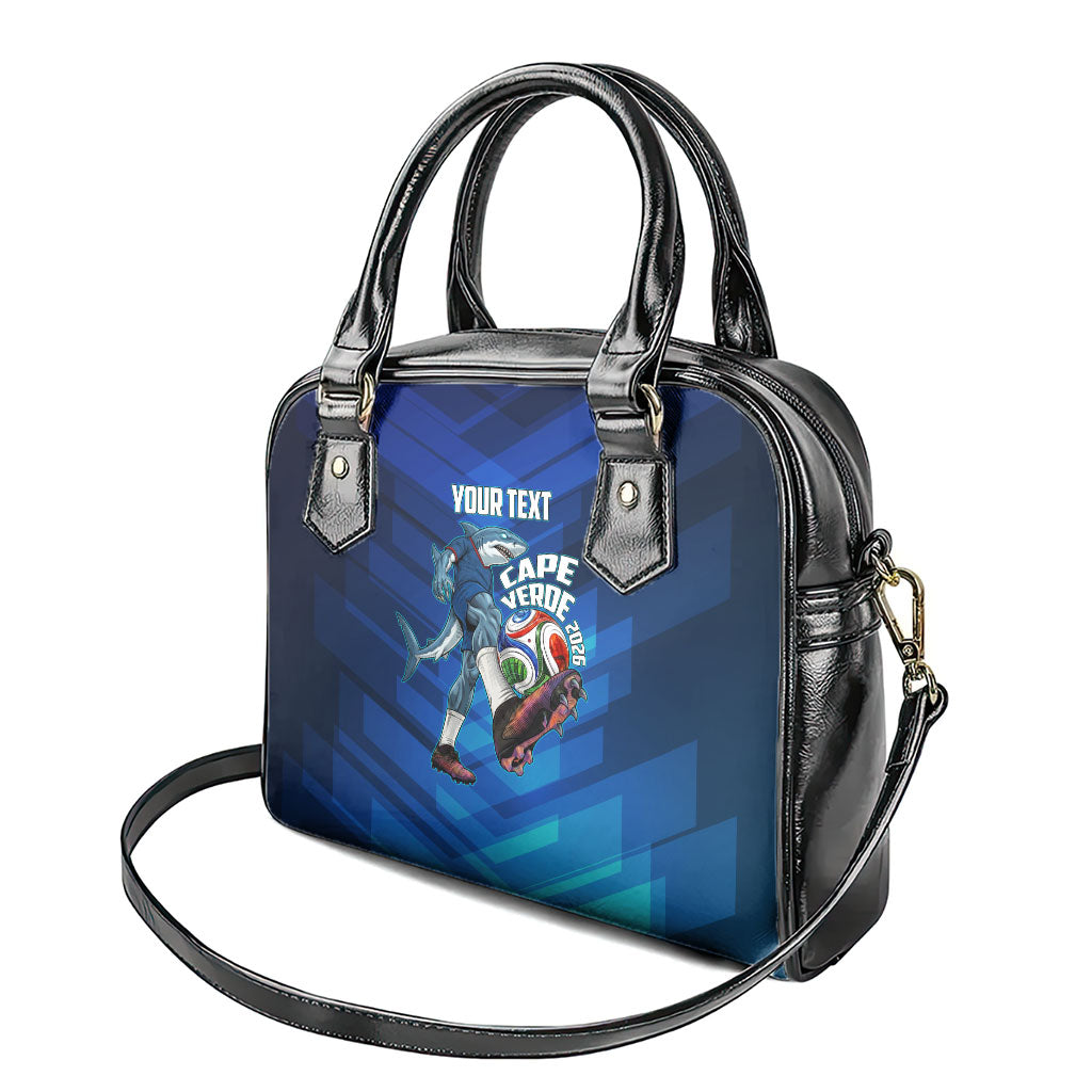 Personalized Cape Verde Football Shoulder Handbag Blue Shark Mascot Cabo Verdean - Gradient Art