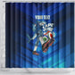 Personalized Cape Verde Football Shower Curtain Blue Shark Mascot Cabo Verdean - Gradient Art