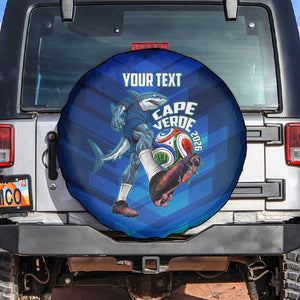 Personalized Cape Verde Football Spare Tire Cover Blue Shark Mascot Cabo Verdean - Gradient Art