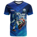 Personalized Cape Verde Football T shirt Blue Shark Mascot Cabo Verdean - Gradient Art