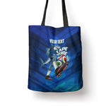 Personalized Cape Verde Football Tote Bag Blue Shark Mascot Cabo Verdean - Gradient Art