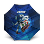 Personalized Cape Verde Football Umbrella Blue Shark Mascot Cabo Verdean - Gradient Art