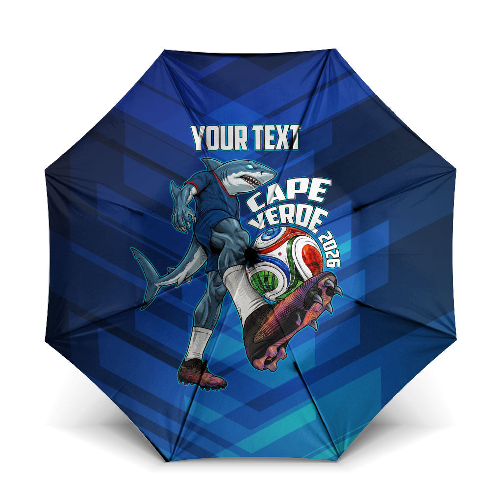 Personalized Cape Verde Football Umbrella Blue Shark Mascot Cabo Verdean - Gradient Art