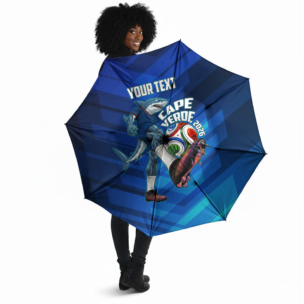 Personalized Cape Verde Football Umbrella Blue Shark Mascot Cabo Verdean - Gradient Art