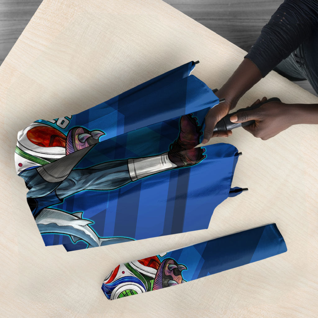 Personalized Cape Verde Football Umbrella Blue Shark Mascot Cabo Verdean - Gradient Art