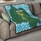 Rwanda Quilt with Green Nature Map Waterfall Sunburst Spirit