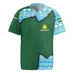 Rwanda Rugby Jersey with Green Nature Map Waterfall Sunburst Spirit
