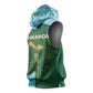 Rwanda Sleeveless Hoodie with Green Nature Map Waterfall Sunburst Spirit - African Pride