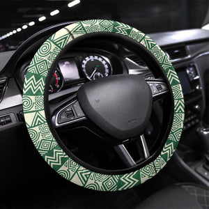 Rwanda Steering Wheel Cover with Green Nature Map Waterfall Sunburst Spirit