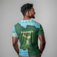 Rwanda T shirt with Green Nature Map Waterfall Sunburst Spirit