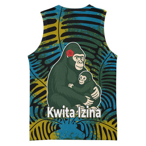 Rwanda Basketball Jersey with Gorilla Family Kwita Izina Leaf Jungle Spirit TS04