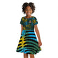 Rwanda Kid Short Sleeve Dress with Gorilla Family Kwita Izina Leaf Jungle Spirit
