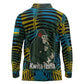 Rwanda Long Sleeve Polo Shirt with Gorilla Family Kwita Izina Leaf Jungle Spirit