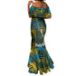 Rwanda Mermaid Dress with Gorilla Family Kwita Izina Leaf Jungle Spirit