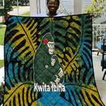 Rwanda Quilt with Gorilla Family Kwita Izina Leaf Jungle Spirit