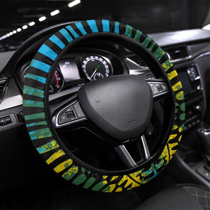 Rwanda Steering Wheel Cover with Gorilla Family Kwita Izina Leaf Jungle Spirit