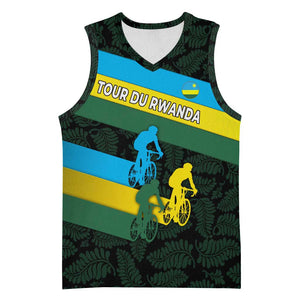 Rwanda Basketball Jersey with Tour du Rwanda Cycling Race Flag Stripe Spirit TS04