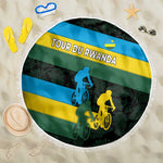Rwanda Beach Blanket with Tour du Rwanda Cycling Race Flag Stripe Spirit