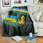 Rwanda Blanket with Tour du Rwanda Cycling Race Flag Stripe Spirit