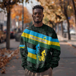Rwanda Sweatshirt with Tour du Rwanda Cycling Race Flag Stripe Spirit