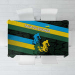 Rwanda Tablecloth with Tour du Rwanda Cycling Race Flag Stripe Spirit