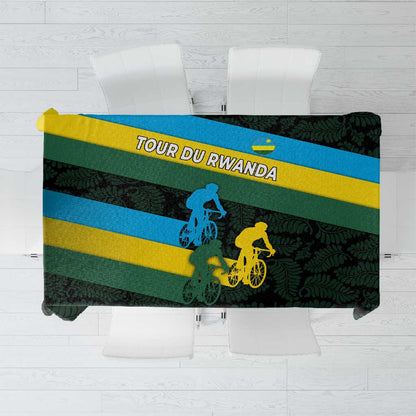 Rwanda Tablecloth with Tour du Rwanda Cycling Race Flag Stripe Spirit