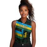 Rwanda Women Sleeveless Polo Shirt with Tour du Rwanda Cycling Race Flag Stripe Spirit