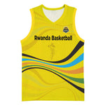 Rwanda Basketball Jersey with Basketball League Court Hoop Yellow Wave Spirit TS04