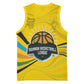 Rwanda Basketball Jersey with Basketball League Court Hoop Yellow Wave Spirit TS04