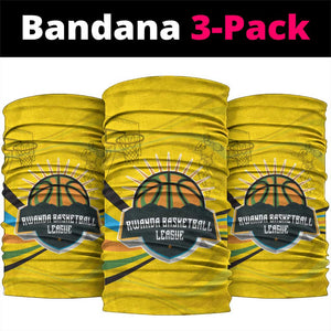 Rwanda Neck Gaiter Basketball League Court Hoop Yellow Wave Spirit TS04