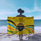 Rwanda Sarong with Basketball League Court Hoop Yellow Wave Spirit