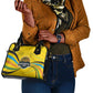 Rwanda Shoulder Handbag with Basketball League Court Hoop Yellow Wave Spirit