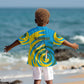 Rwanda Kid Hawaiian Shirt with Imigongo Spiraling Flag Hand Wave Time Spirit