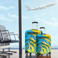 Rwanda Luggage Cover with Imigongo Spiraling Flag Hand Wave Time Spirit