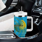 Rwanda Tumbler With Handle with Imigongo Spiraling Flag Hand Wave Time Spirit