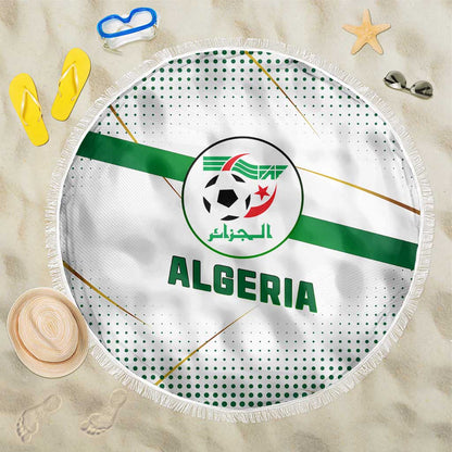 Algeria Soccer Beach Blanket with Desert Warriors Text and National Flag Design